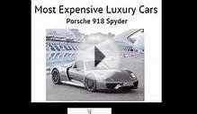 Most Expensive Luxury Cars